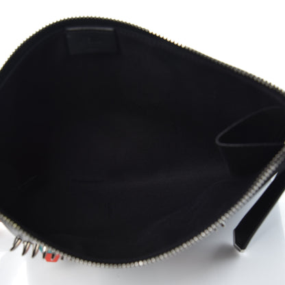 Fendi Vitello Century Hypnoteyes Zip Around Pouch Black 5 of 9