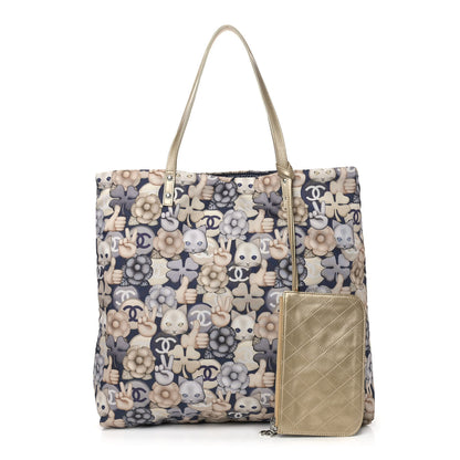 Chanel Nylon Cat Emoticon Tote Navy Gold 1 of 11
