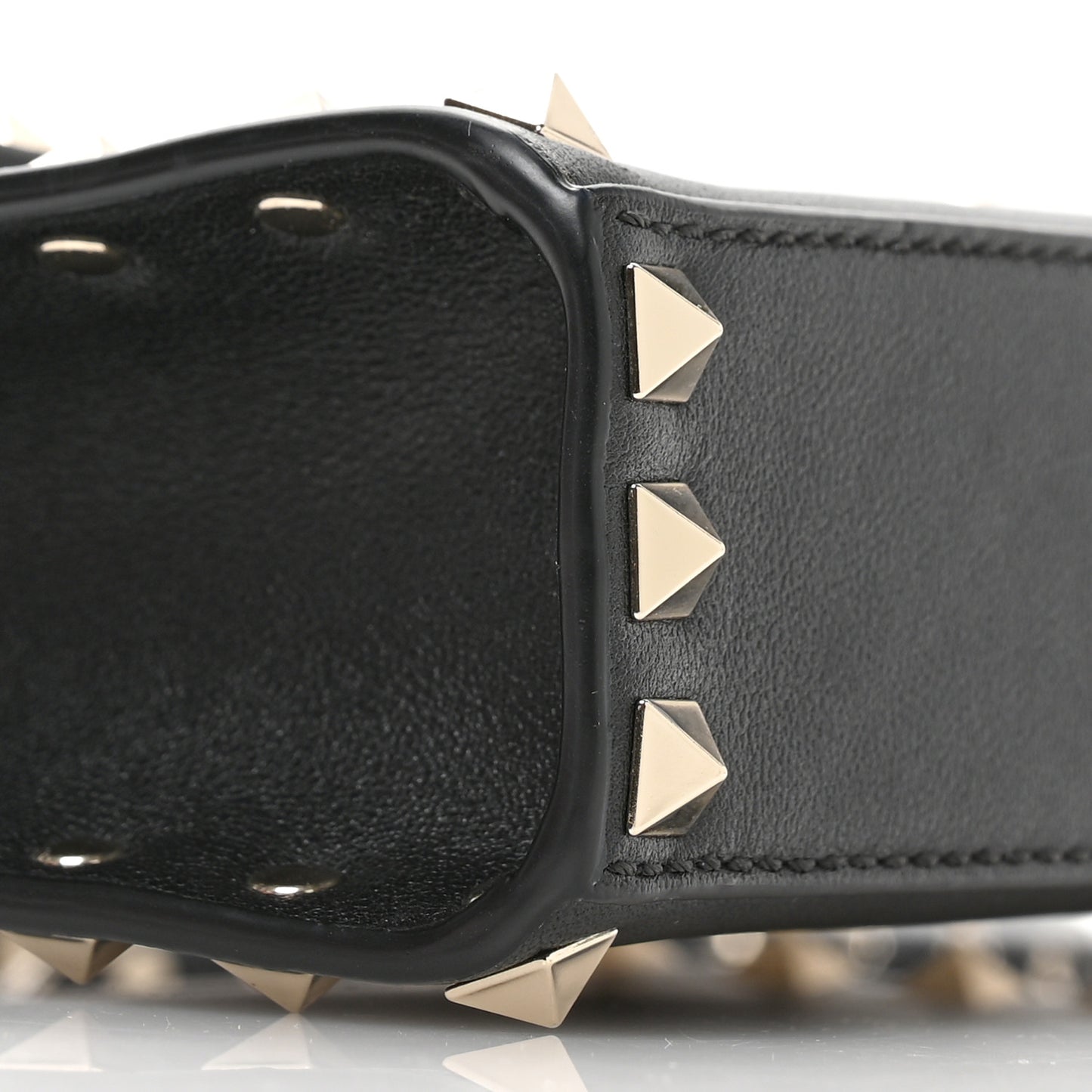 Vitello Rockstud Flap Crossbody Bag Black