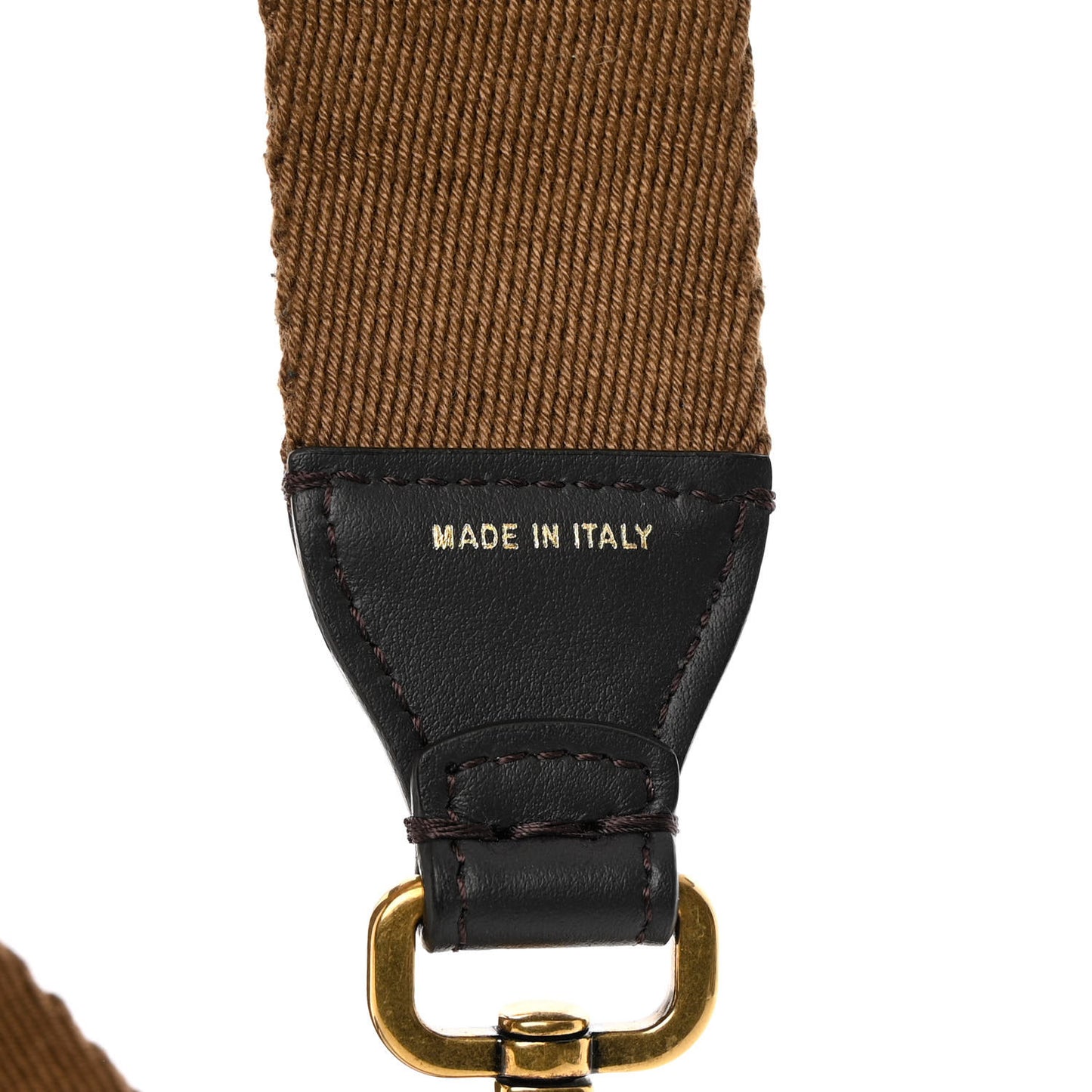 Ribbon Vitello Century FF 1974 Flat Studded Strap You Fango Marrone Ebano