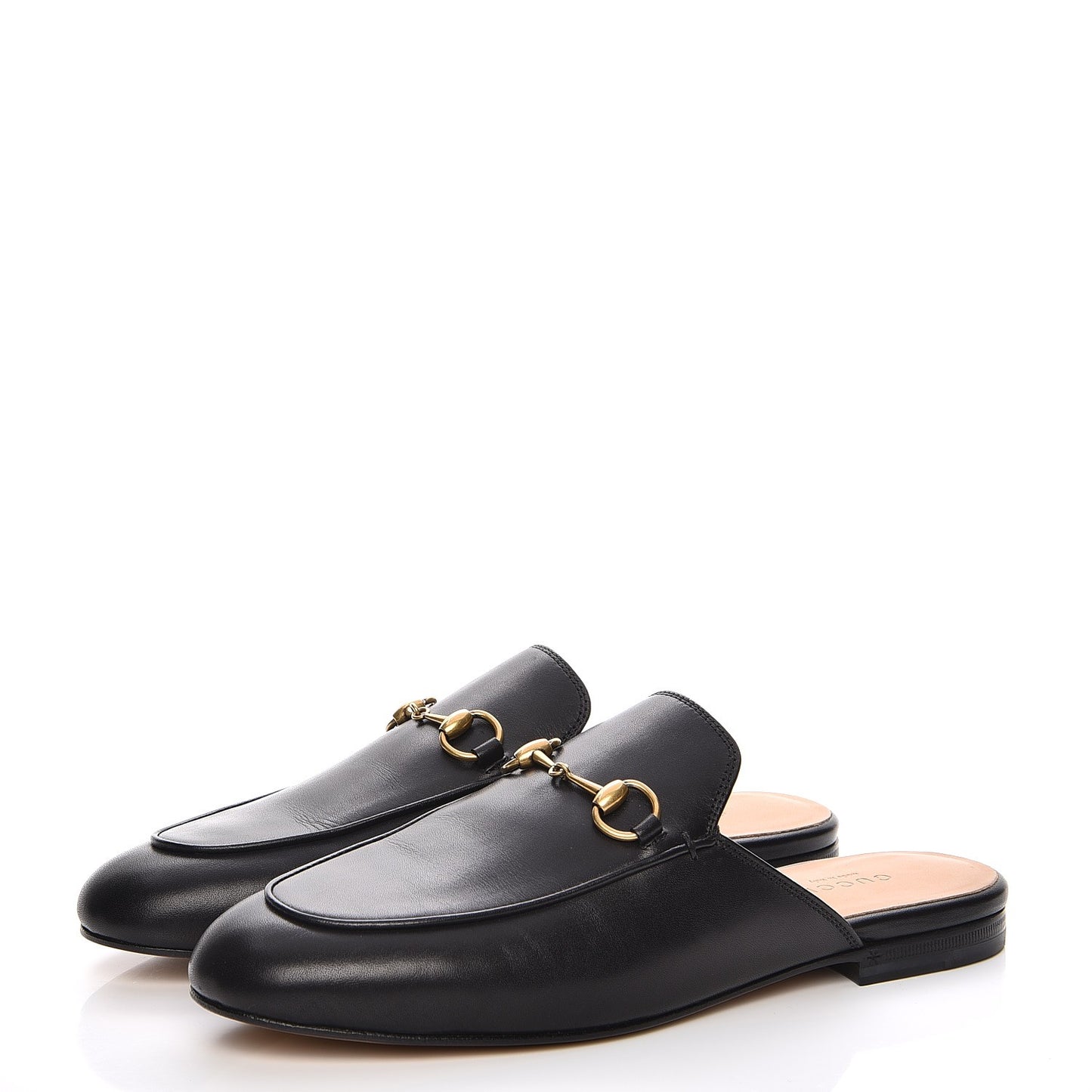 Calfskin Womens Princetown Slippers 38 Black