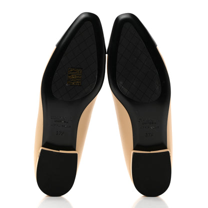 Chanel Lambskin Cap Toe CC Uniform Ballerina Flats 37.5 Beige Black 5 of 9