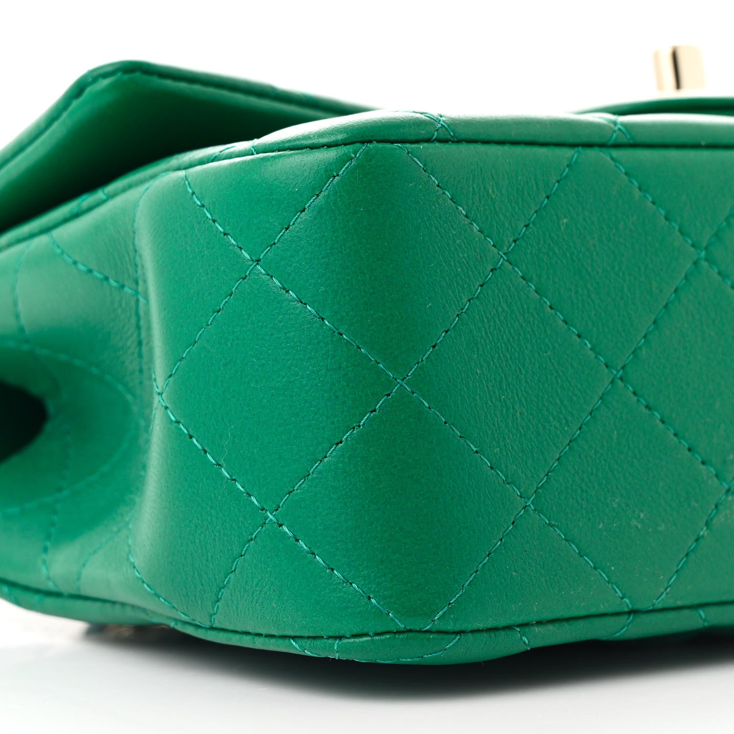 Chanel Lambskin Quilted Mini Top Handle Rectangular Flap Green 6 of 11