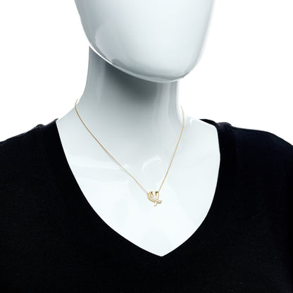 Tiffany 18K Yellow Gold Diamond Small Paloma Picasso Loving Heart Pendant Necklace 2 of 8