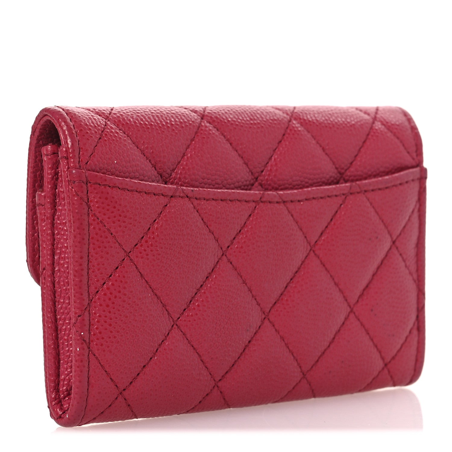 Chanel Caviar Quilted Flap Card Holder Wallet Red 8 of 24