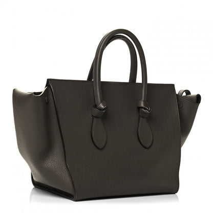 Celine Crisped Calfskin Small Tie Knot Tote Dark Khaki 2 of 4