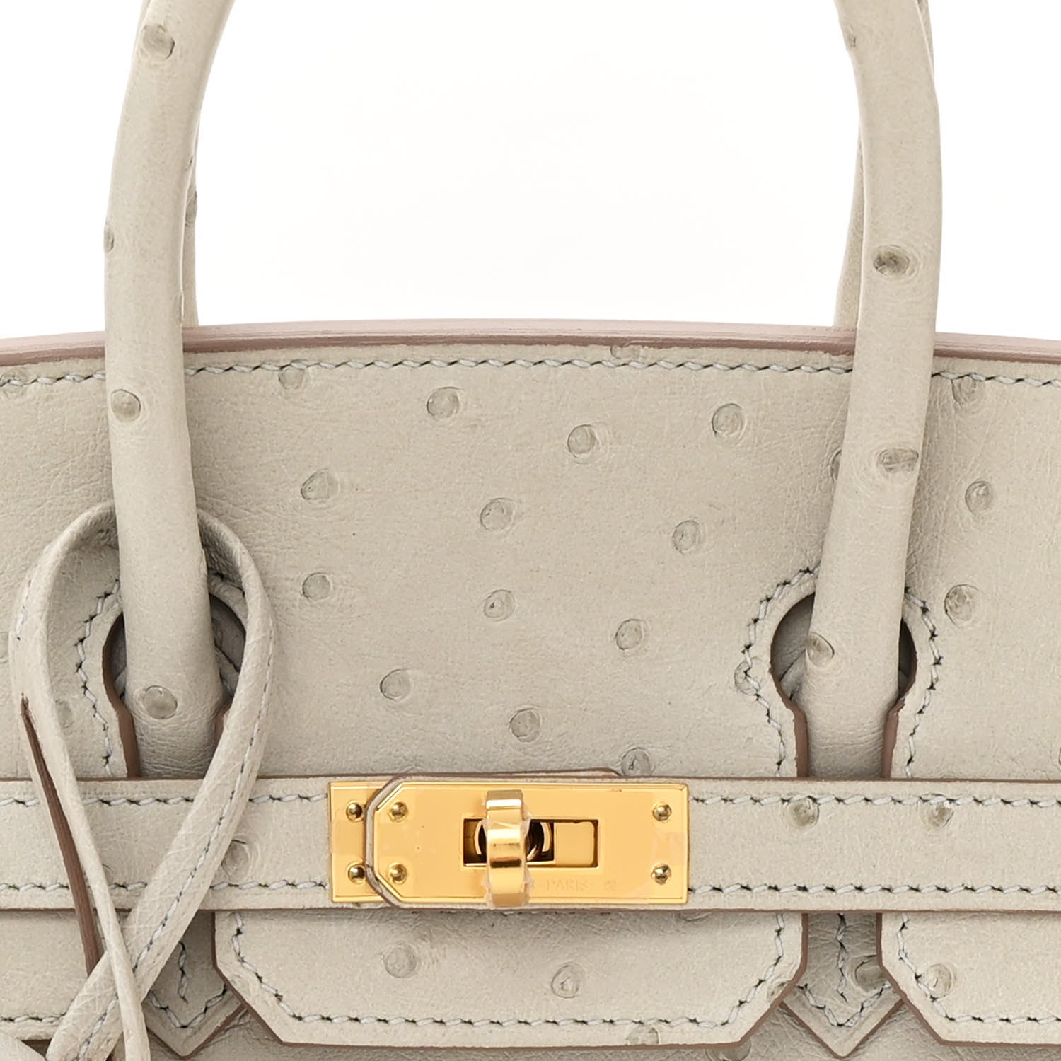 Hermes Ostrich Birkin 25 Gris Perle 8 of 11