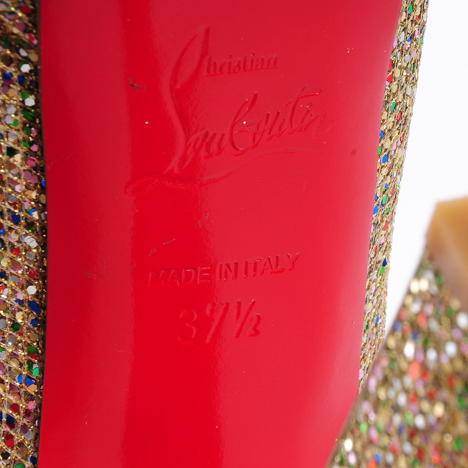 Christian Louboutin Glitter Bibi 140 Pumps 37.5 Gold 7 of 7