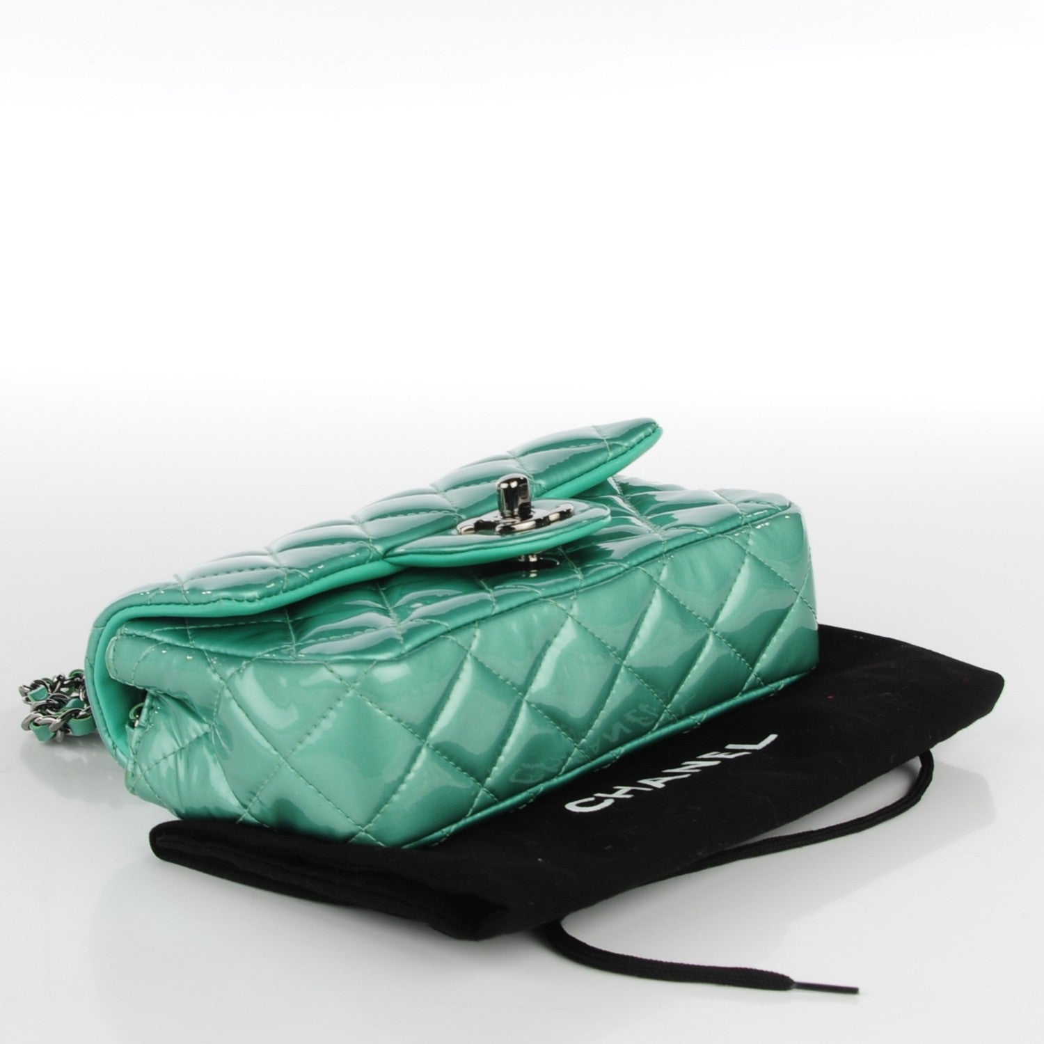 Chanel Patent Quilted Extra Mini Flap Green 4 of 8