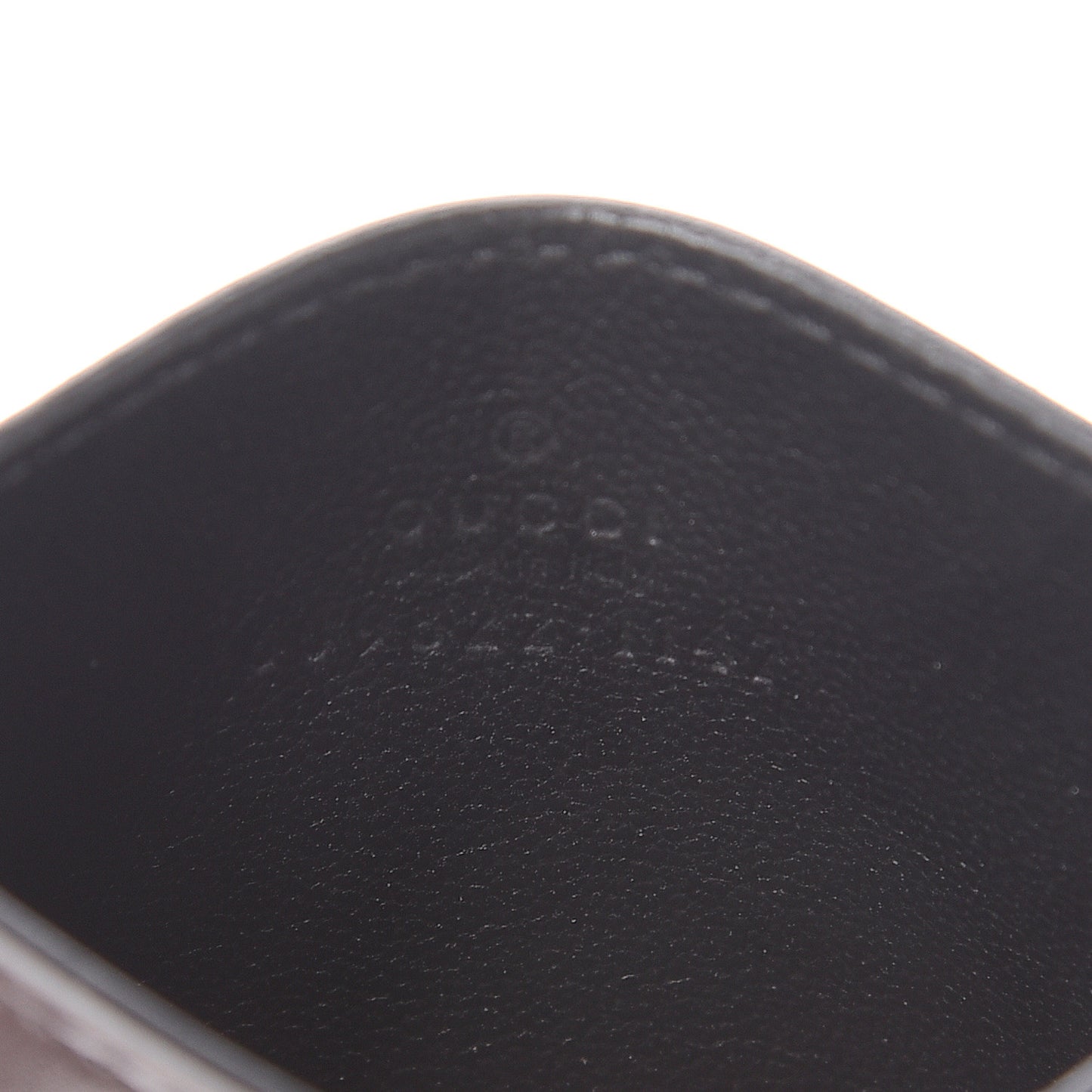 Calfskin Blade Embroidered Card Case Black
