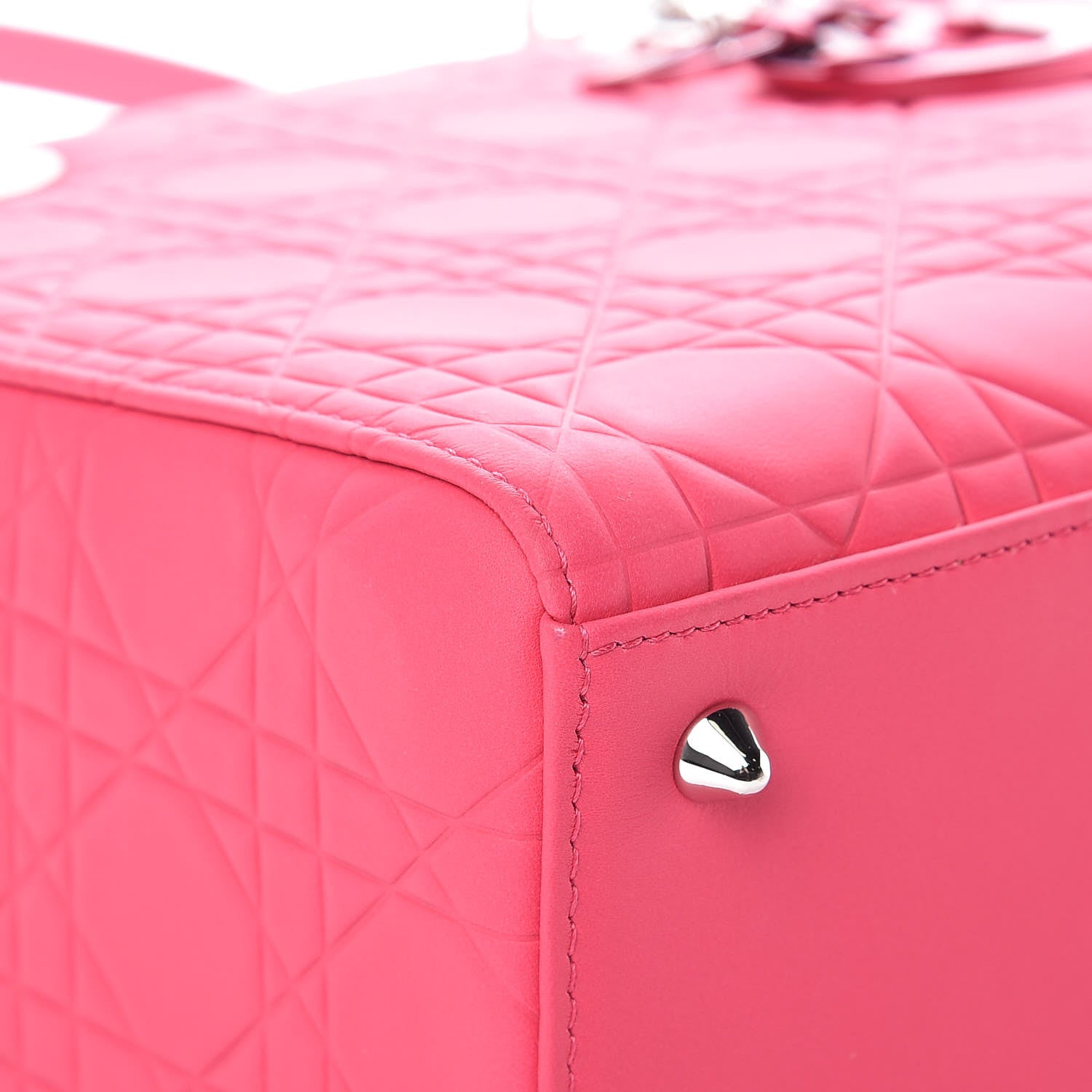 Christian Dior Ultra Matte Calfskin Cannage Medium Lady Dior Pink 9 of 15