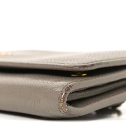 Prada Vitello Daino Metal Continental Flap Wallet Argilla 8 of 8