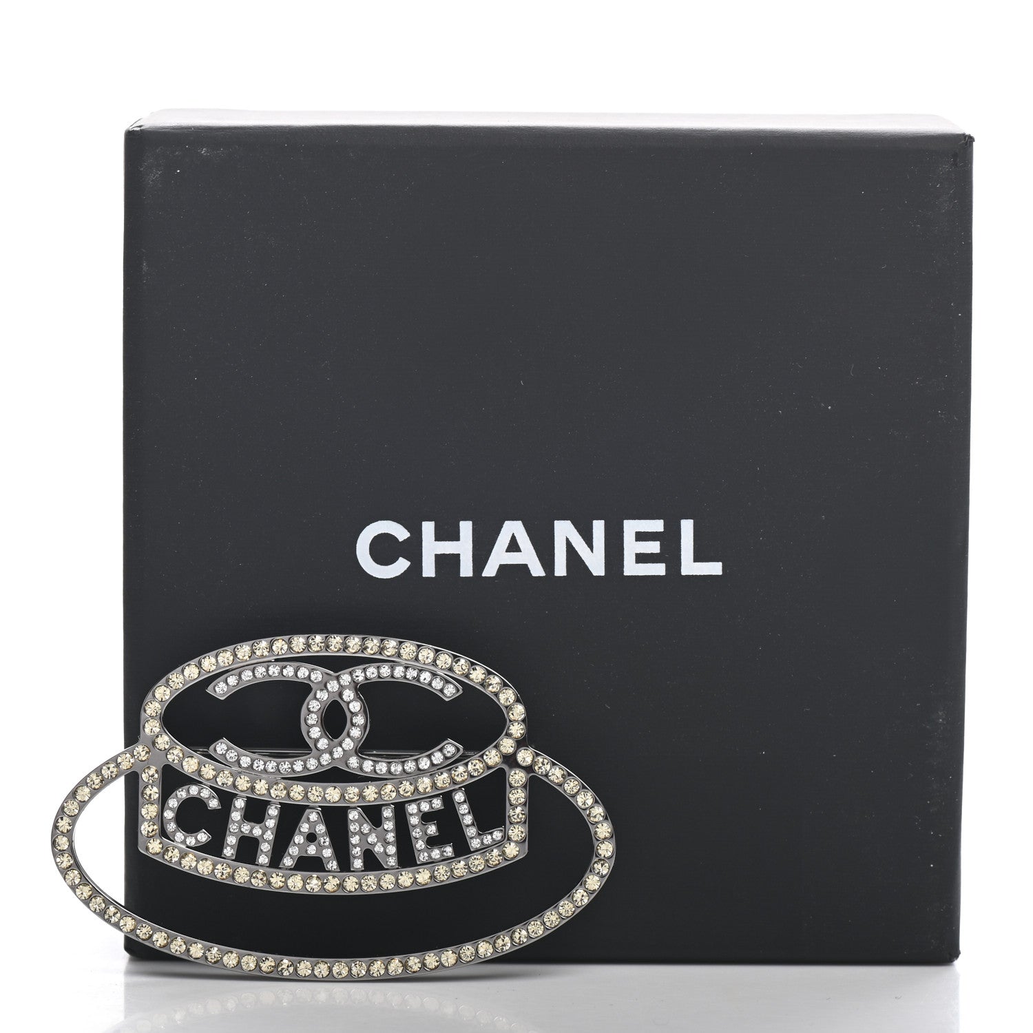 Chanel Ruthenium Strass Crystal Hat Brooch Pale Yellow 5 of 5