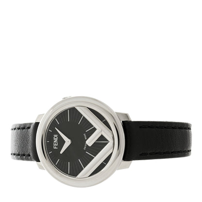 Fendi Stainless Steel Calfskin 28mm Run Away Quartz Watch Black 2 of 5