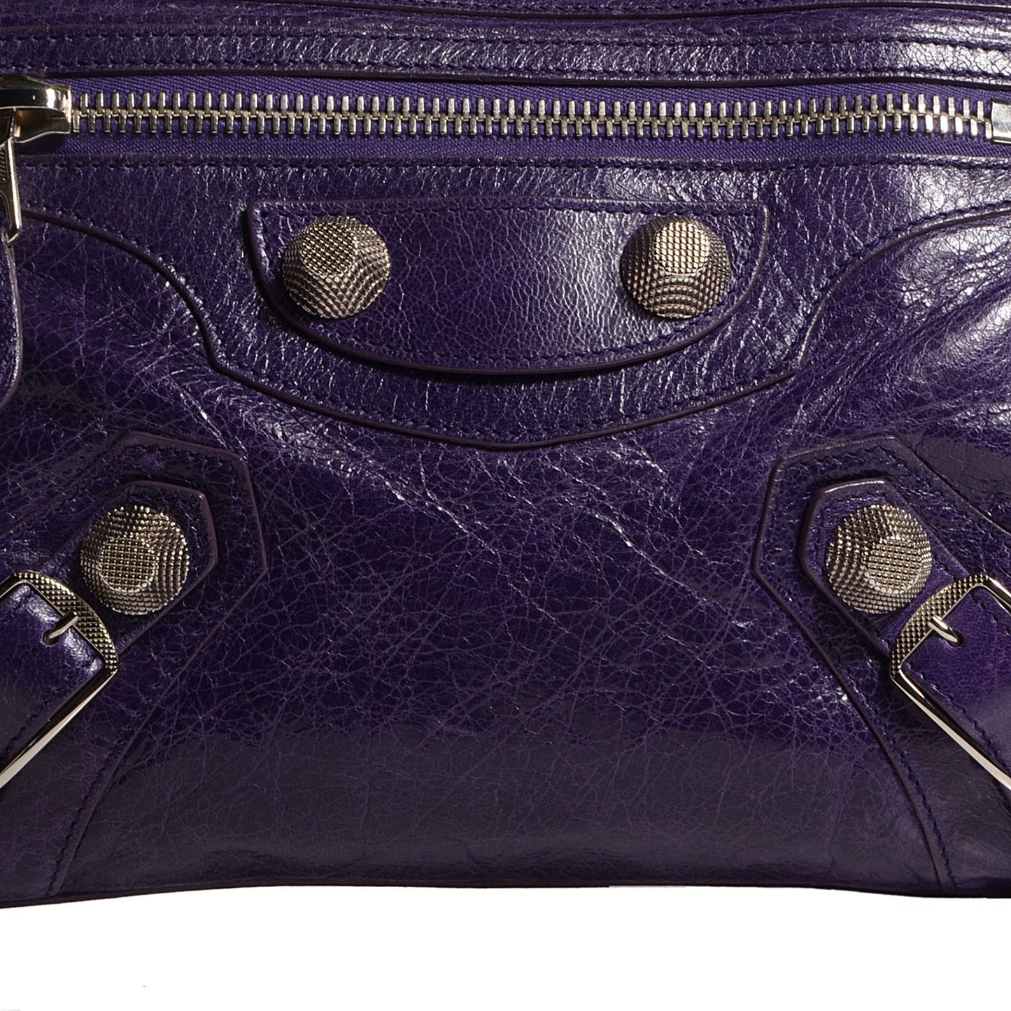 Agneau Giant 21 Silver Hardware Flat Handle Clutch Raisin