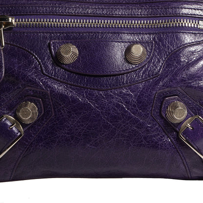 Balenciaga Agneau Giant 21 Silver Hardware Flat Handle Clutch Raisin 9 of 10