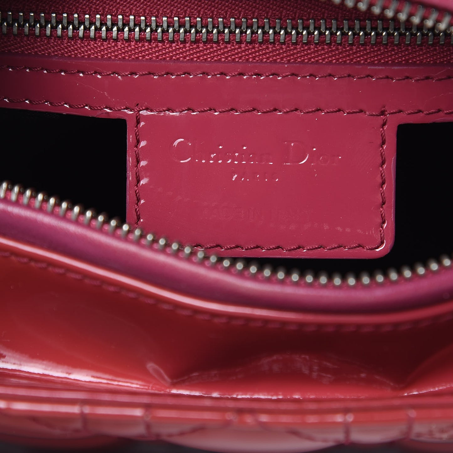 Patent Cannage Medium Lady Dior Dark Pink