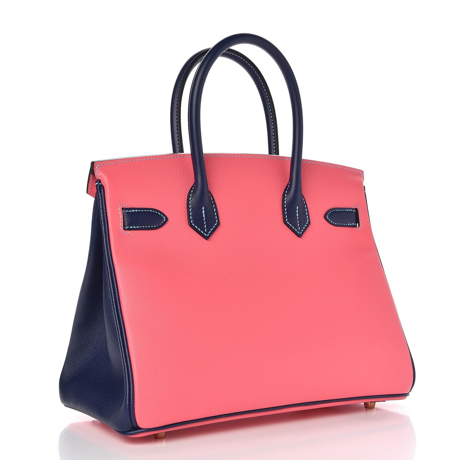 Hermes Epsom Horseshoe Birkin 30 Rose Azalee Bleu Saphir 3 of 32