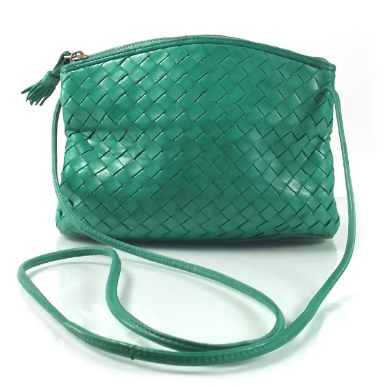 Vintage Woven Shoulder Bag Green