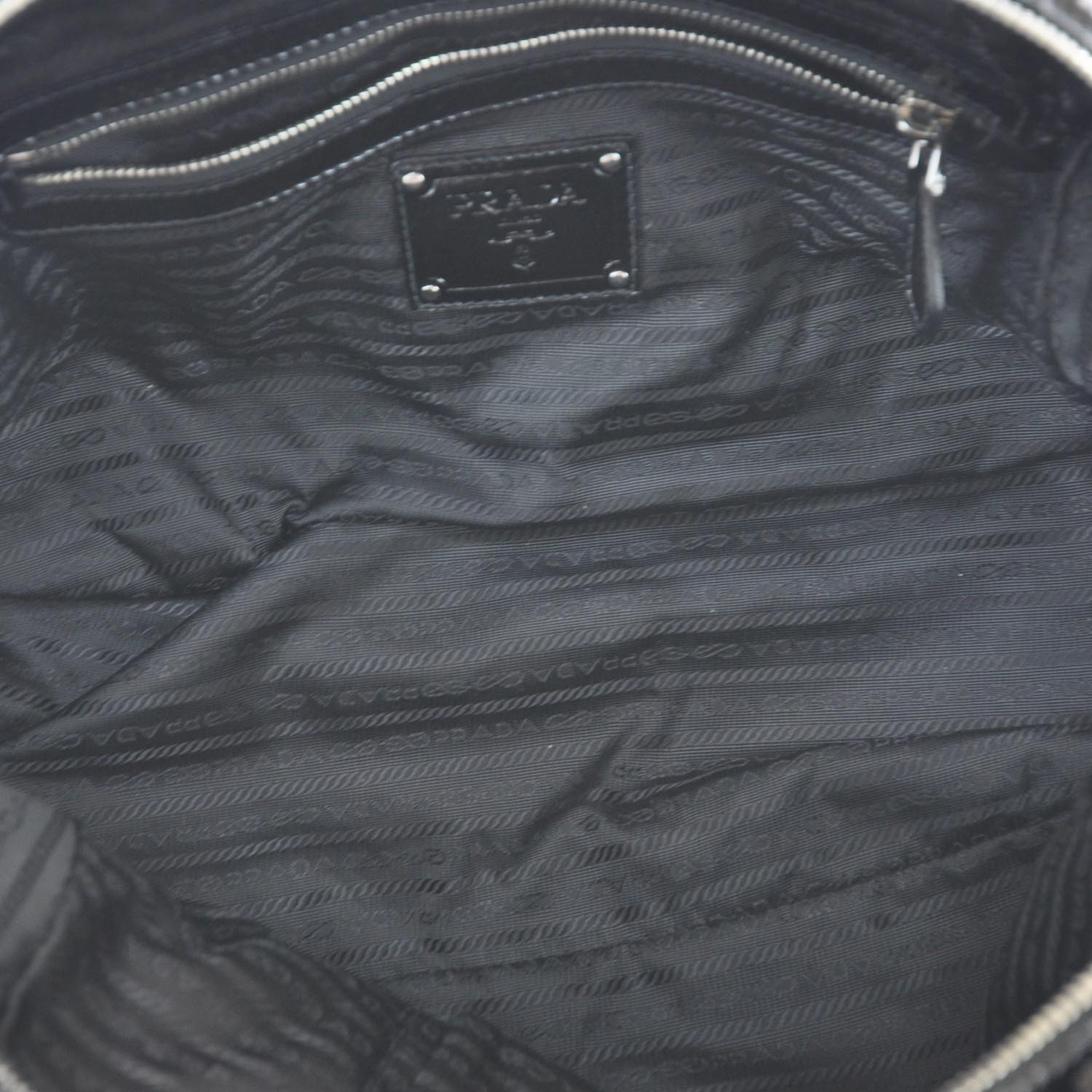Prada Vernice Chevron Dome Satchel Black 8 of 10