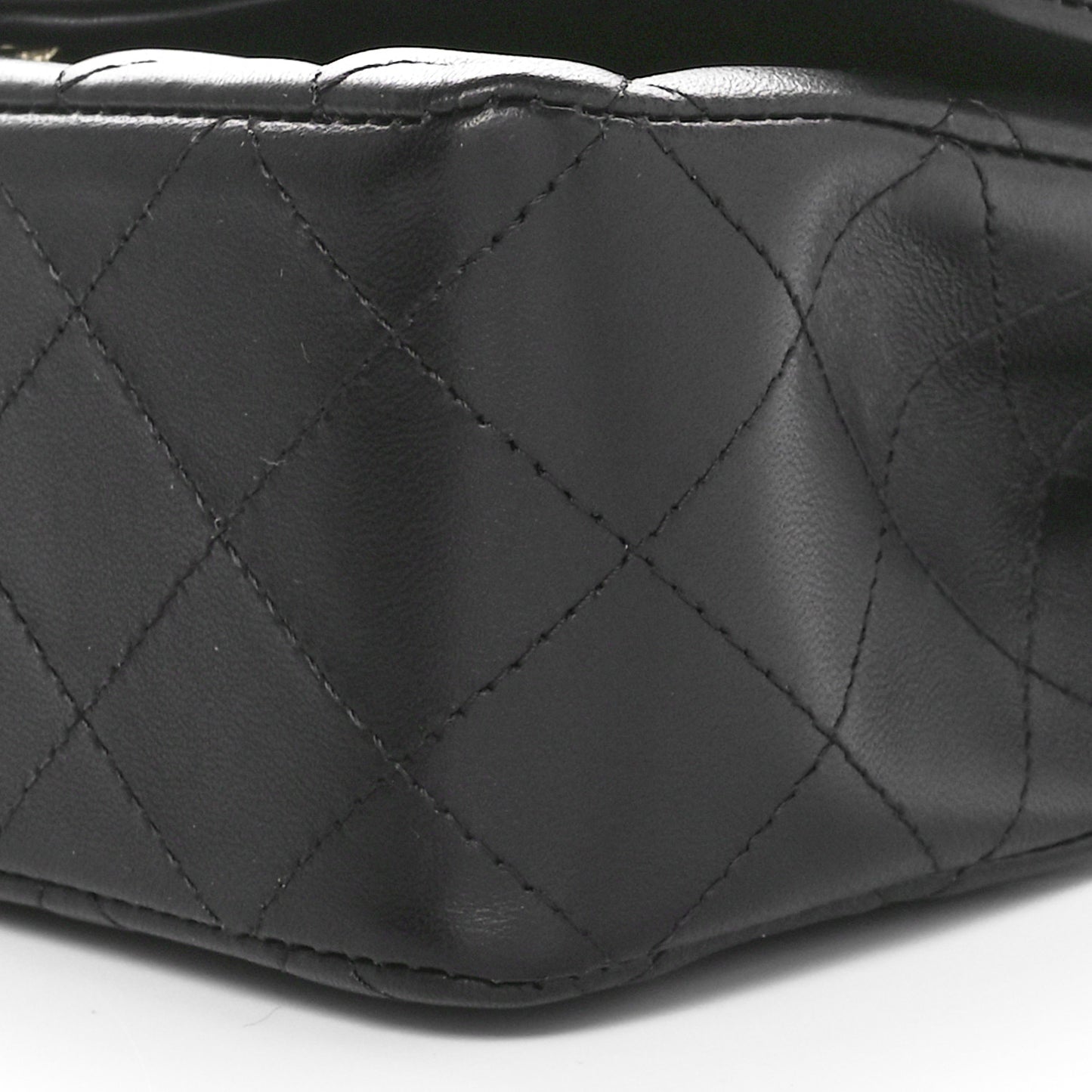 Lambskin Quilted Mini Rectangular Flap Black