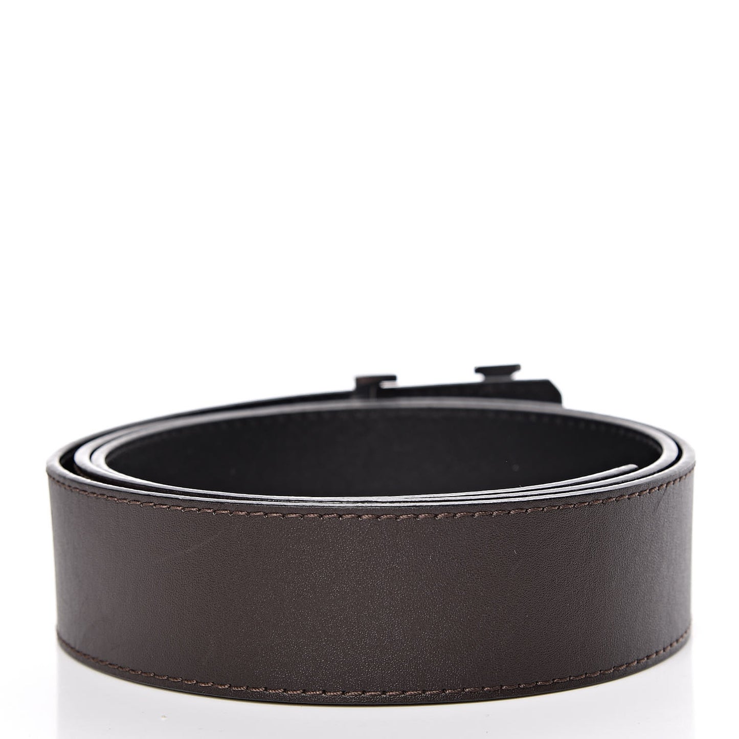 Calfskin 40mm LV Initiales Reversible Belt 100 40 Dark Brown Black
