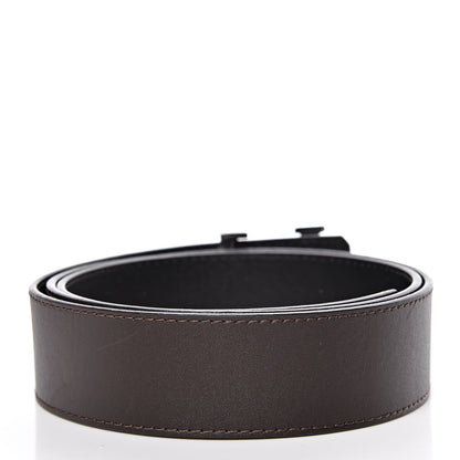Louis Vuitton Calfskin 40mm LV Initiales Reversible Belt 100 40 Dark Brown Black 3 of 8