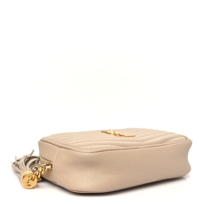 Saint Laurent Grain De Poudre Matelasse Monogram Mini Lou Camera Bag Dark Beige 4 of 11