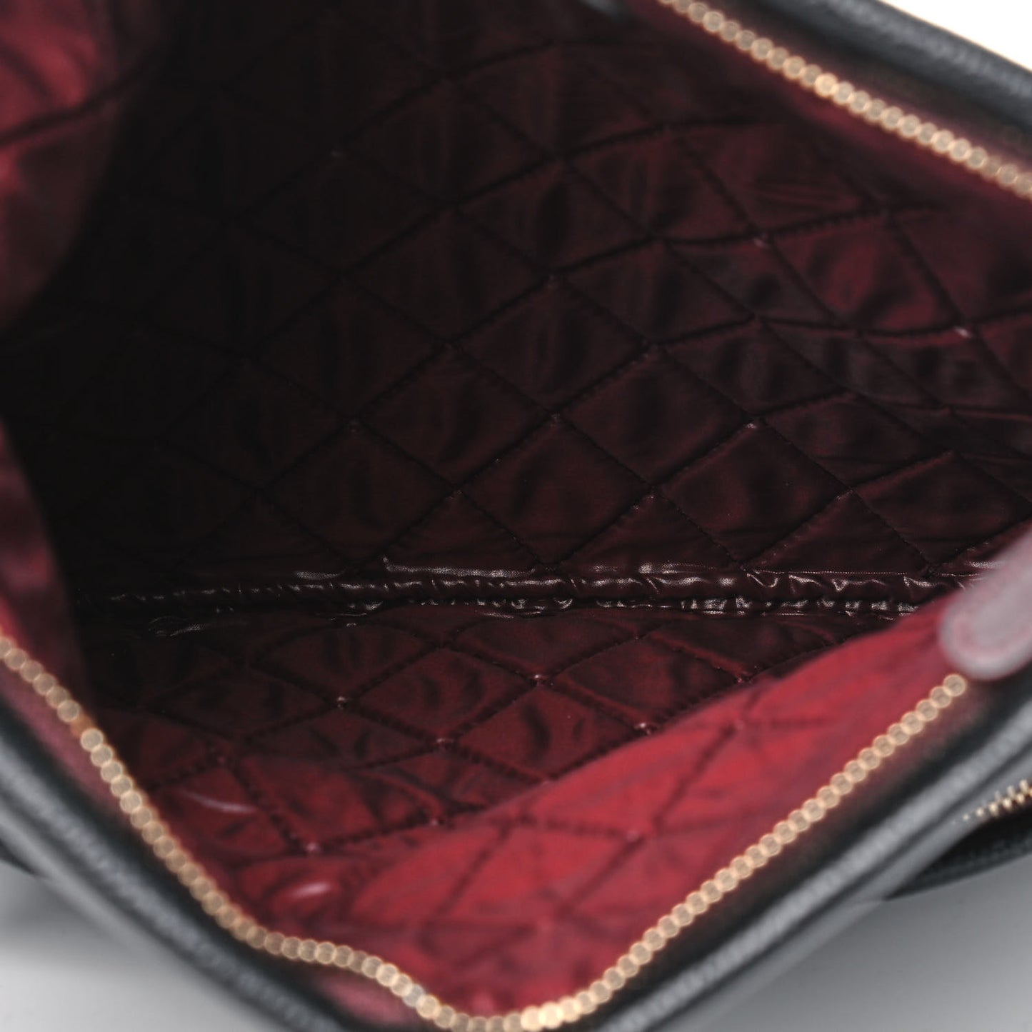 Caviar Quilted CC Beauty Clutch Black