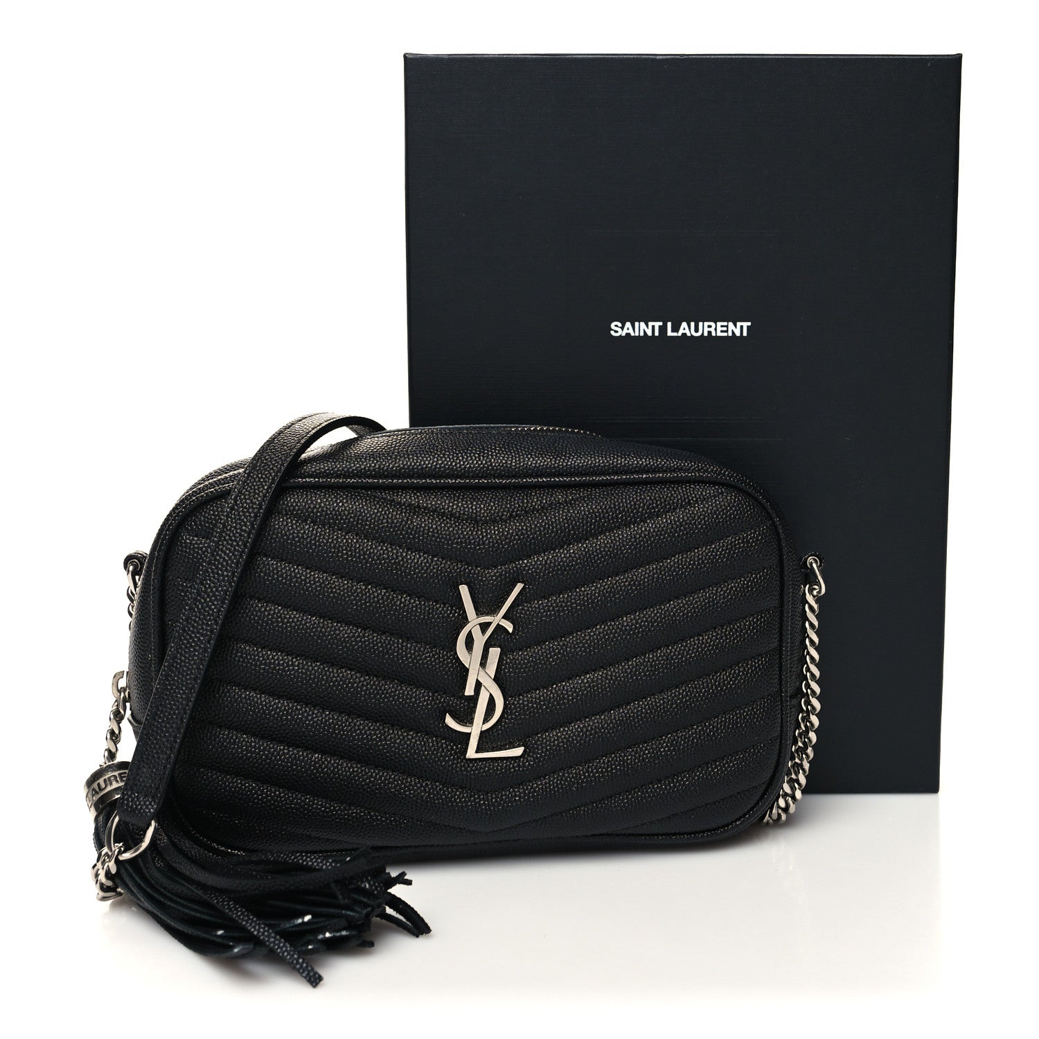Saint Laurent Grain De Poudre Matelasse Monogram Mini Lou Camera Bag Black 12 of 12