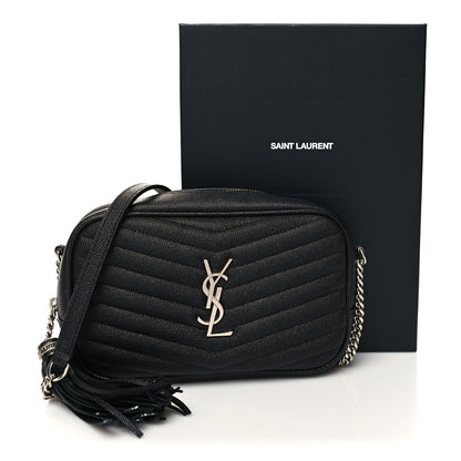 Saint Laurent Grain De Poudre Matelasse Monogram Mini Lou Camera Bag Black 12 of 12