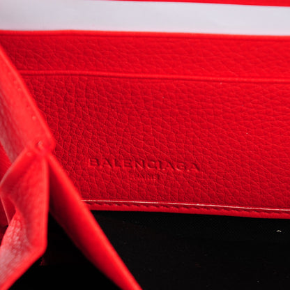 Balenciaga Supple Grained Calfskin Classic Silver Hardware Highlight Continental Zip Around Wallet Rouge Fraise 6 of 8