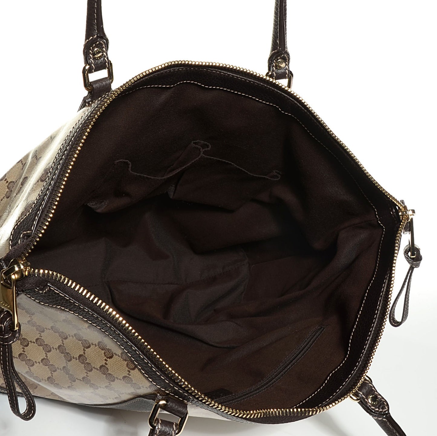 Crystal Monogram Calfskin Large Business Tote Brown