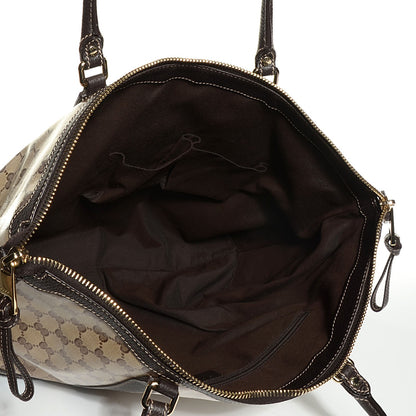 Gucci Crystal Monogram Calfskin Large Business Tote Brown 14 of 18