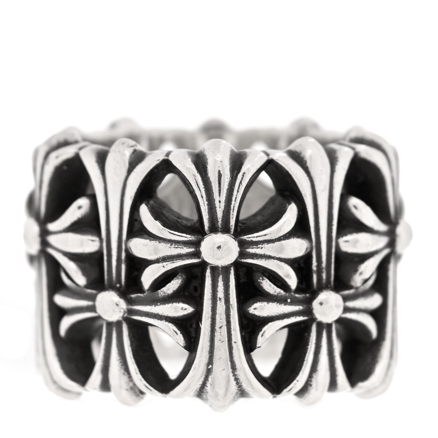 Chrome Hearts Sterling Silver Cemetery Cross Ring 56 7.5 3 of 5