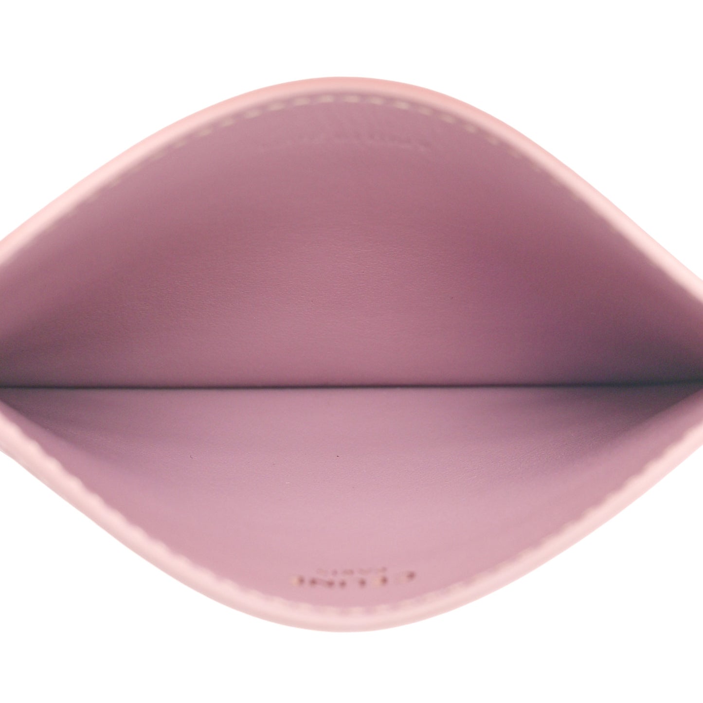Shiny Calfskin Triomphe Card Holder Petal