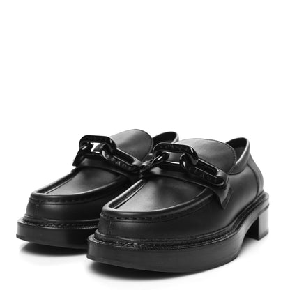 Louis Vuitton Calfskin Oversized Chain Academy Loafers 39 Black 3 of 7