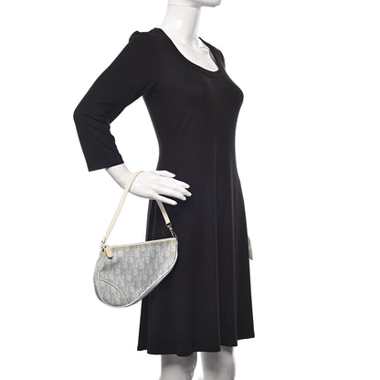 Christian Dior Monogram Mini Saddle Pochette Blue 2 of 13