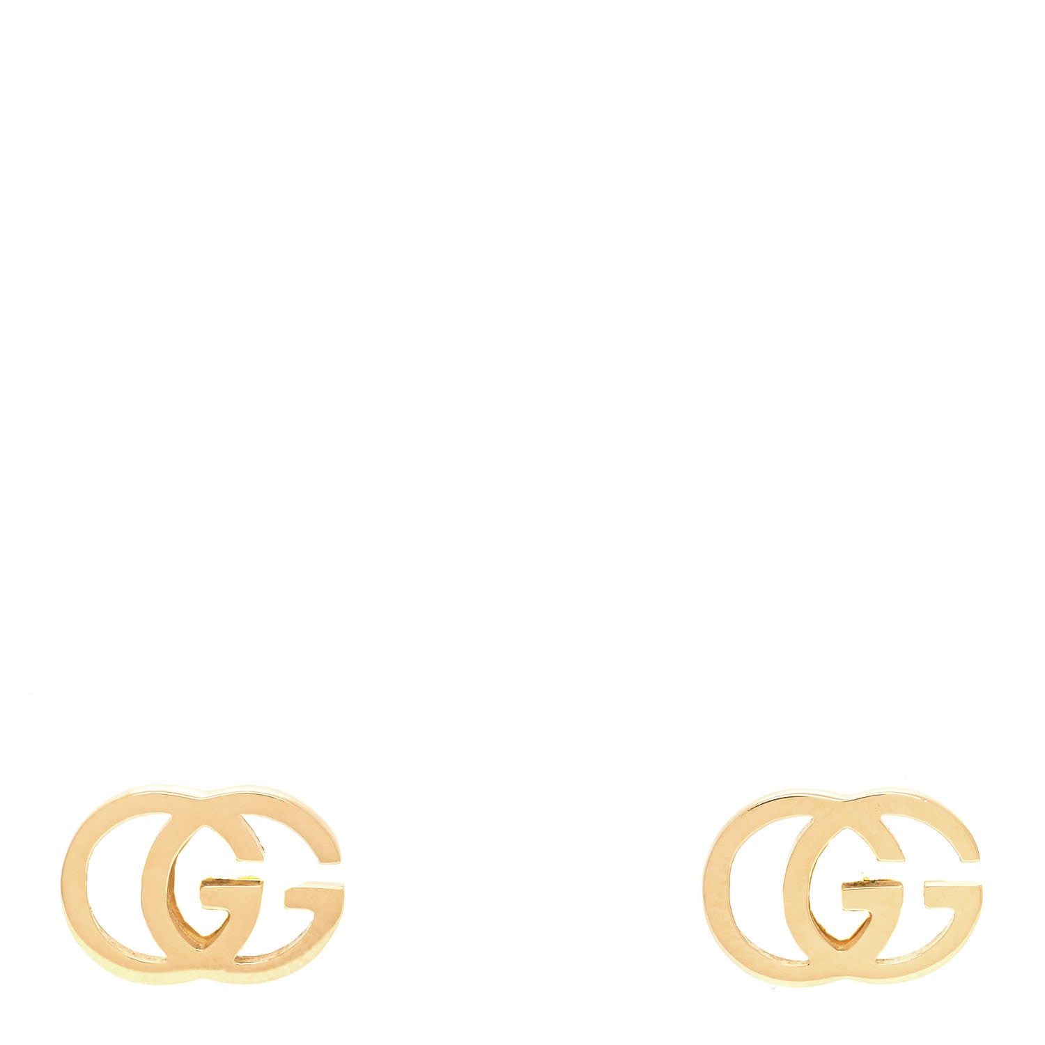Gucci 18K Yellow Gold GG Tissue Stud Earrings 1 of 6
