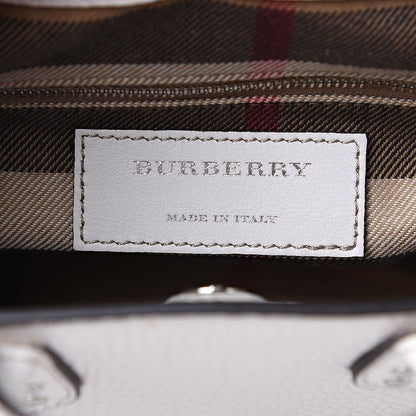 Burberry Grainy Calfskin Studded Fringe Baby Banner Tote White 6 of 10