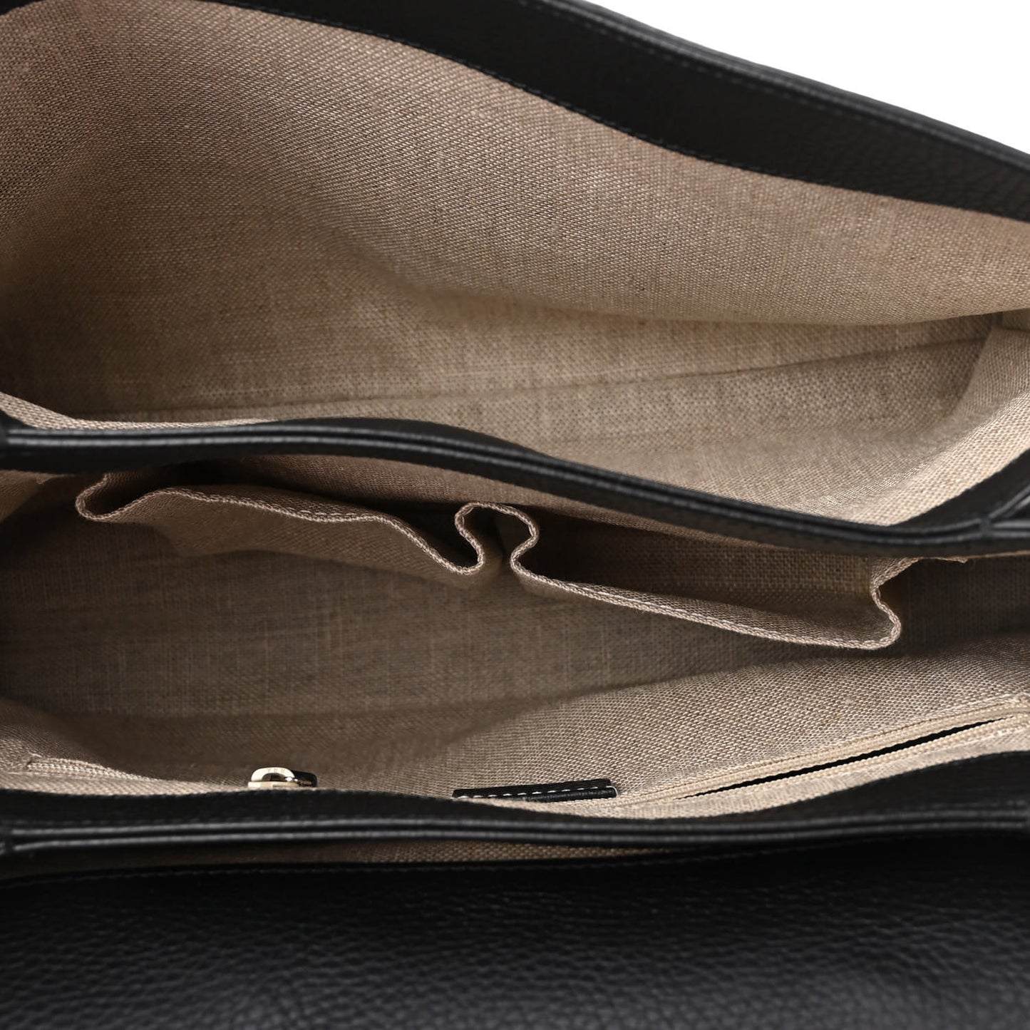 Dollar Calfskin Medium Interlocking G Top Handle Shoulder Bag Black