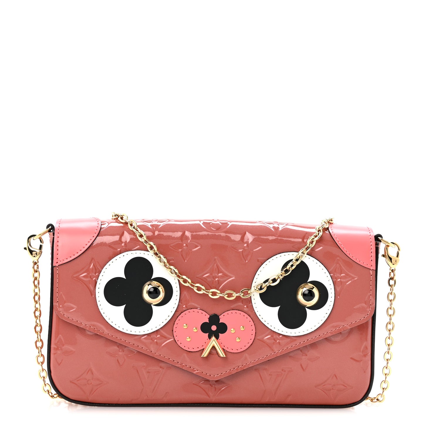 Vernis Valentine Dog Pochette Felicie Chain Wallet Pink