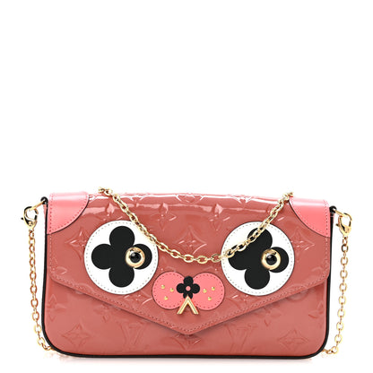 Louis Vuitton Vernis Valentine Dog Pochette Felicie Chain Wallet Pink 1 of 12