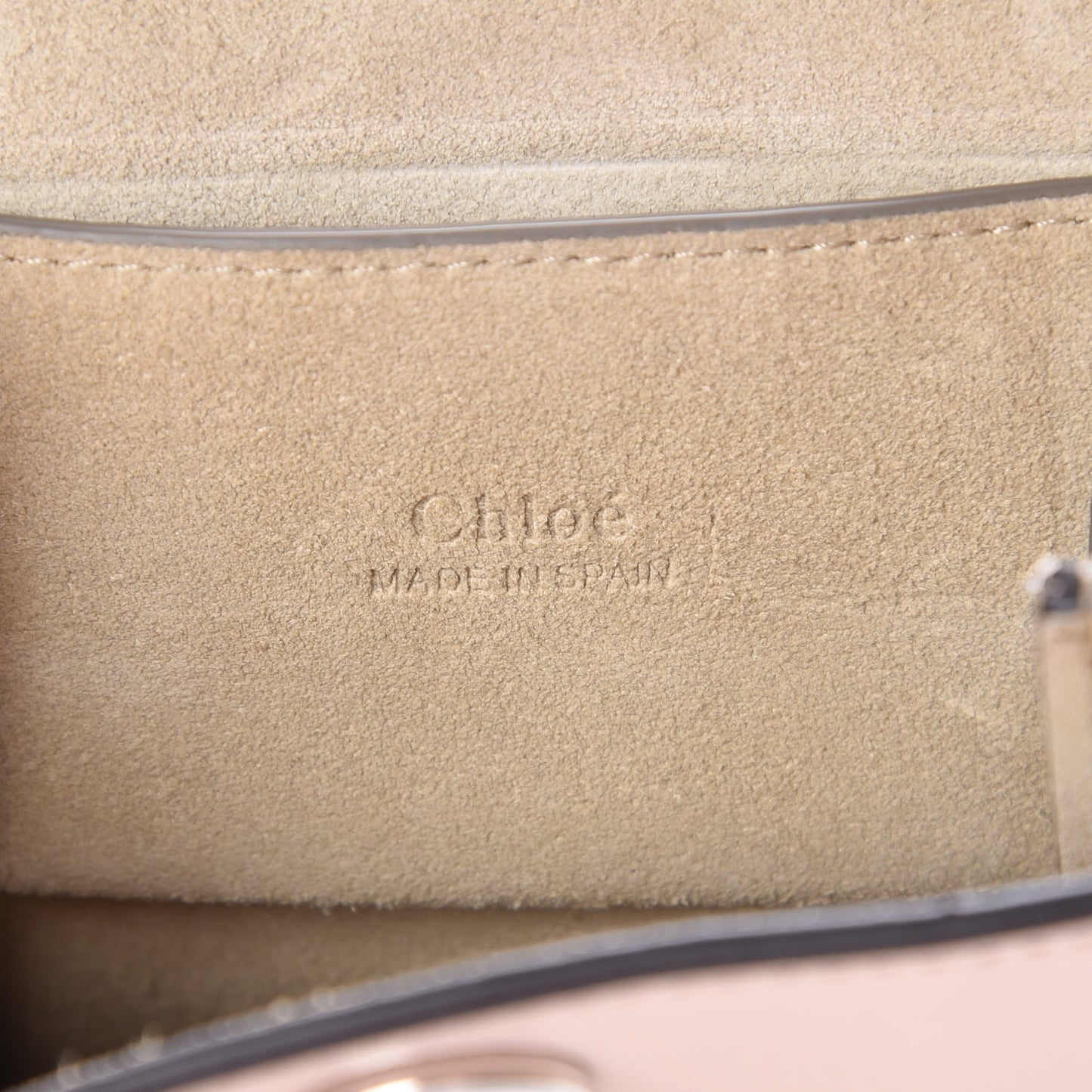 Suede Calfskin Mini Faye Bracelet Bag Cement Pink