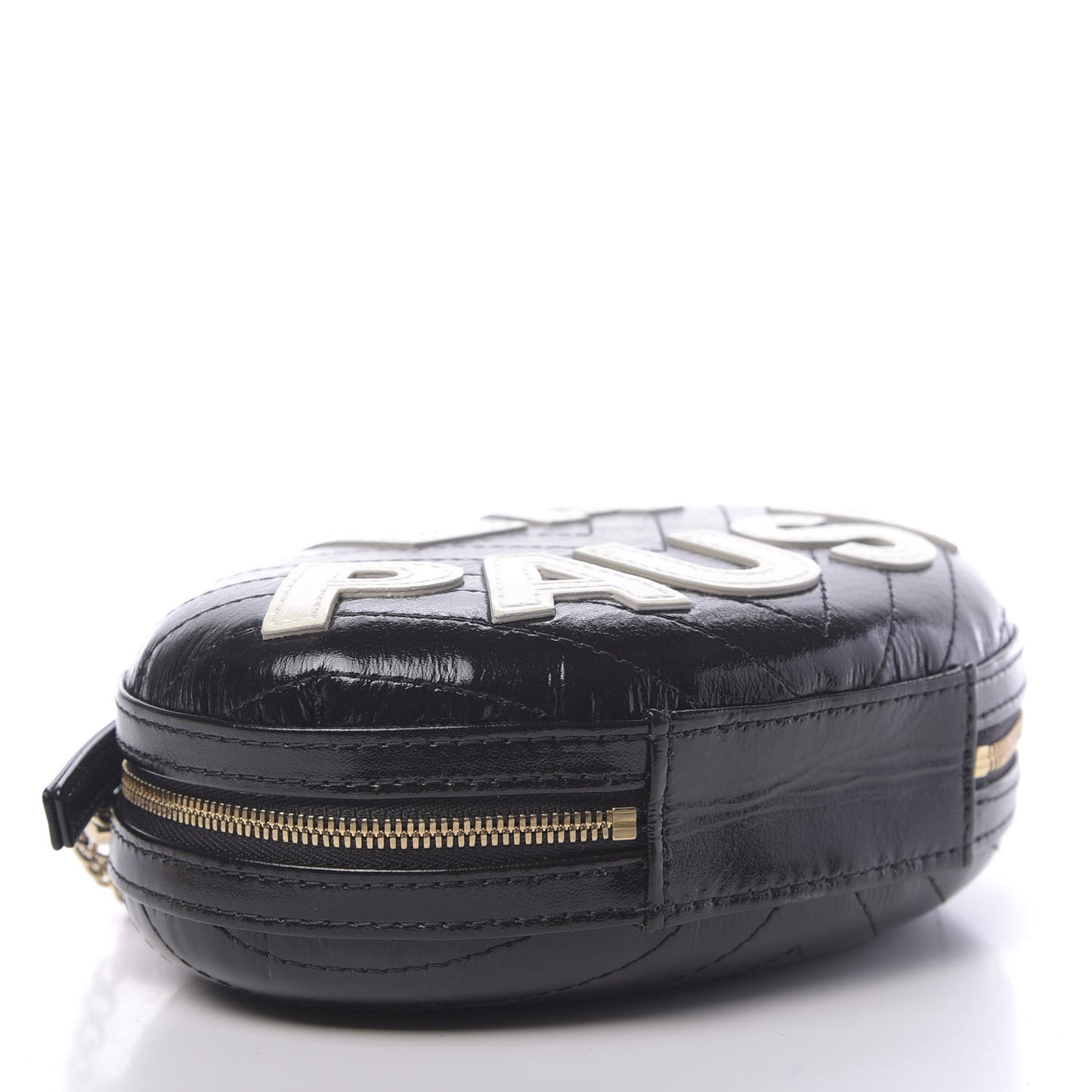 Lambskin Embroidered Chevron Quilted La Pausa Tassel Clutch Black
