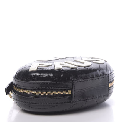 Chanel Lambskin Embroidered Chevron Quilted La Pausa Tassel Clutch Black 4 of 10