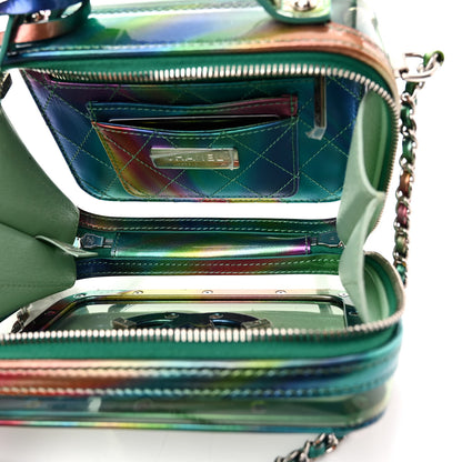 Chanel PVC Patent Calfskin Patent Lambskin Small CC Vanity Case Green 5 of 10