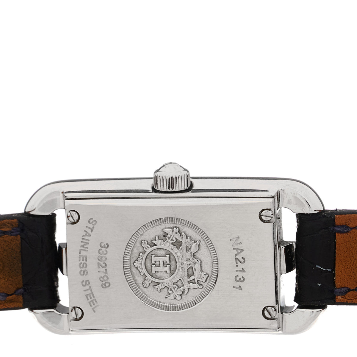 Hermes Stainless Steel Alligator Diamond 17mm Nantucket Jete De Diamants Quartz Watch Bleu Abysse 4 of 5
