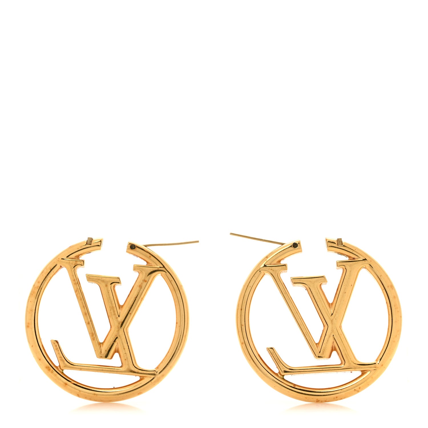 Louis Vuitton Metal Louise Hoop Earrings Gold 3 of 7