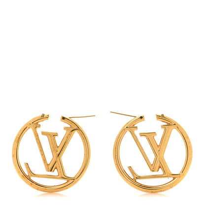 Louis Vuitton Metal Louise Hoop Earrings Gold 3 of 7